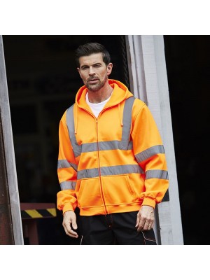 Plain Hi-vis zip hoodie Yoko 280 GSM